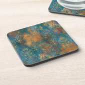 Blauwgroen Cooper Patina Bier Onderzetter (Linkerzijde)