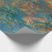 Blauwgroen Cooper Patina Cadeaupapier (Hoek)