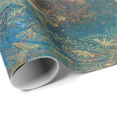 Blauwgroen Cooper Patina Cadeaupapier (Rol Hoek)