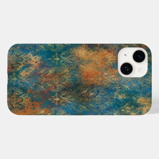 Blauwgroen Cooper Patina Case-Mate iPhone Case (Achterkant (horizontaal))