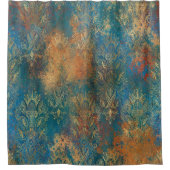 Blauwgroen Cooper Patina Douchegordijn (Voorkant)