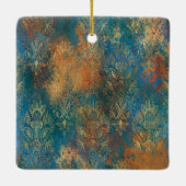 Blauwgroen Cooper Patina Keramisch Ornament (Achterkant)