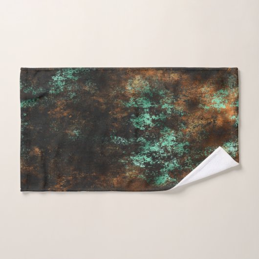 Blauwgroen Cooper Patina Metallic Bad Handdoek (Handdoek)