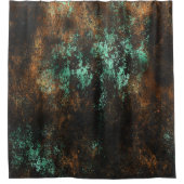 Blauwgroen Cooper Patina Metallic Douchegordijn (Voorkant)