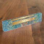 Blauwgroen Cooper Patina Naambordje (Zijkant)