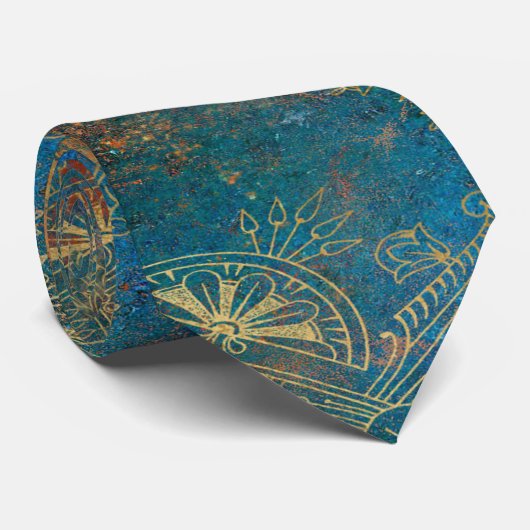 Blauwgroen Cooper Patina Stropdas (Opgerold)