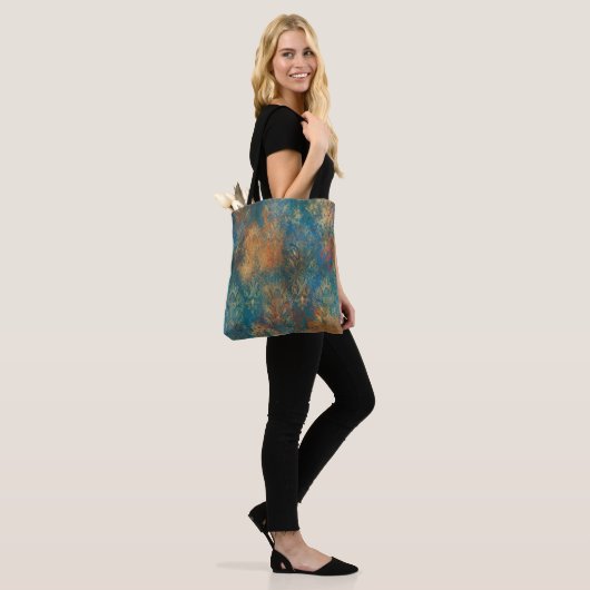 Blauwgroen Cooper Patina Tote Bag (Op model)
