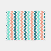 Blauwgroen Coral Blue Chevron Pattern Blanket Fleece Deken (Voorkant (Horizontaal))