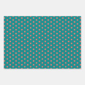 Blauwgroen Coral Polka Dot Gift Wrapping Paper (Voorkant)