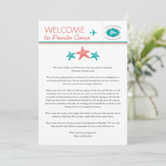 Blauwgroen Coral Starfish Dominicaanse Republiek W Kaart (Staand voorkant)