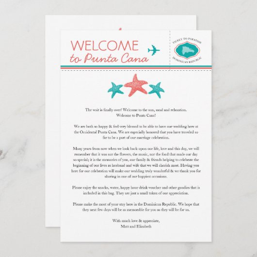 Blauwgroen Coral Starfish Dominicaanse Republiek W Kaart (Voorkant / Achterkant)