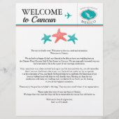 Blauwgroen Coral Wedding Welcome Letter voor Mexic (Voorkant)