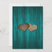 Blauwgroen Country Wood Burlap Bloemen Kant Foto H Kaart (Achterkant)