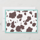 Blauwgroen Cowgirl Baby shower Tutu Kaart (Achterkant)