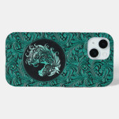 Blauwgroen cowgirl bloemengereedschap lederen paar Case-Mate iPhone case (Achterkant (horizontaal))