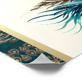 Blauwgroen Cream Anand Karaj Bruiloft Welkomstbord Poster (Hoek)