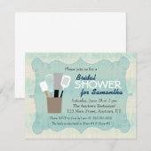 Blauwgroen & Cream Burlap Vrijgezellenfeest Kaart (Voorkant / Achterkant)