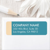 Blauwgroen Cream Color Block Modern Etiket (Insitu)