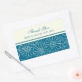 Blauwgroen Cream Hartelijk dank voor uw bruiloft v Rechthoekige Sticker (Envelop)