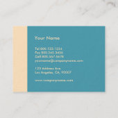 Blauwgroen Cream Modern Visitekaartje (Achterkant)