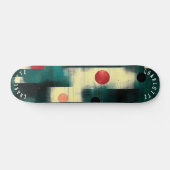Blauwgroen, Crème, Rood Abstract Geometrisch Skate Persoonlijk Skateboard (Horizontaal)