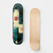 Blauwgroen, Crème, Rood Abstract Geometrisch Skate Persoonlijk Skateboard (Voorkant)