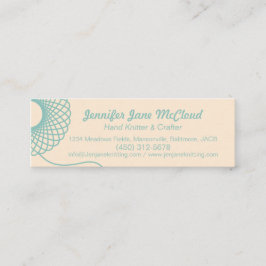 Blauwgroen crème, roomnige visitekaartjes/verkoopk mini visitekaartje