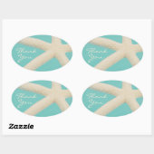 Blauwgroen crème van de zeeglever ovale sticker (Vel)