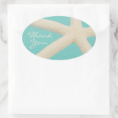 Blauwgroen crème van de zeeglever ovale sticker (Tas)