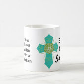 Blauwgroen Cross Blessed om een grootmoeder Mok te (Center)