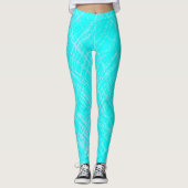 Blauwgroen Cross Thatch Leggings (Voorkant)