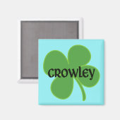 Blauwgroen Crowley Magnet met Shamrock (Voorkant / Achterkant)