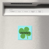 Blauwgroen Crowley Magnet met Shamrock (Insitu (Vaatwasser))