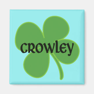 Blauwgroen Crowley Magnet met Shamrock