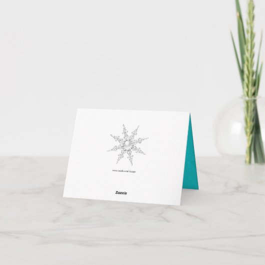 Blauwgroen Crystal Pearl Sneeuwvlok Silver Dank u  Bedankkaart (Achterkant)