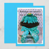 Blauwgroen Cupcake-uitnodiging Kaart (Voorkant / Achterkant)