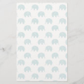 Blauwgroen Cute Elephant Patroon Briefpapier (Voorkant)