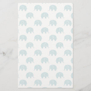 Blauwgroen Cute Elephant Patroon Briefpapier
