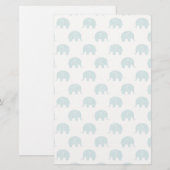 Blauwgroen Cute Elephant Patroon Briefpapier (Voorkant / Achterkant)