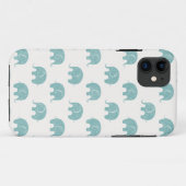 Blauwgroen Cute Elephant Patroon Case-Mate iPhone Case (Achterkant (horizontaal))