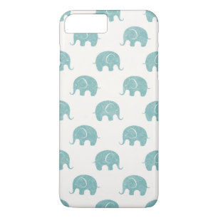 Blauwgroen Cute Elephant Patroon Case-Mate iPhone Case