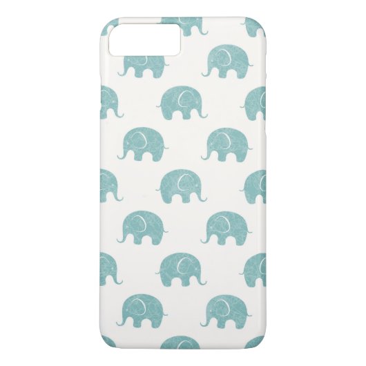 Blauwgroen Cute Elephant Patroon Case-Mate iPhone Case (Achterkant)