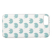 Blauwgroen Cute Elephant Patroon Case-Mate iPhone Case (Achterkant (Horizontaal))