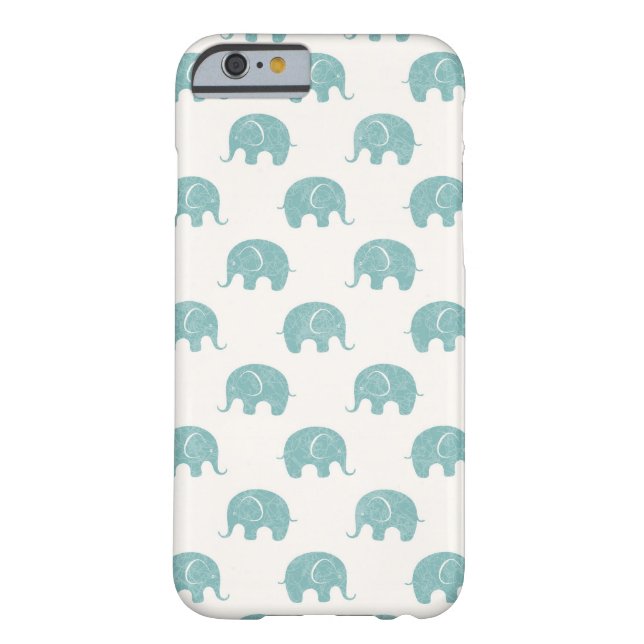 Blauwgroen Cute Elephant Patroon Case-Mate iPhone Case (Achterkant)