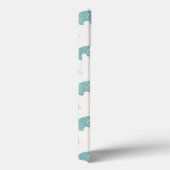 Blauwgroen Cute Elephant Patroon Case-Mate iPhone Case (Achterkant / Rechts)