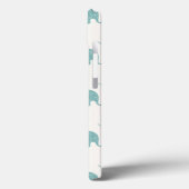 Blauwgroen Cute Elephant Patroon Case-Mate iPhone Case (Achterkant / Links)