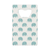 Blauwgroen Cute Elephant Patroon Creditkaart Flessenopener (Voorkant)
