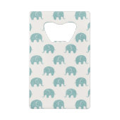 Blauwgroen Cute Elephant Patroon Creditkaart Flessenopener (Achterkant)