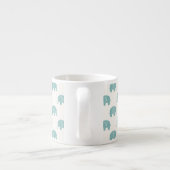 Blauwgroen Cute Elephant Patroon Espresso Kop (Achterkant)