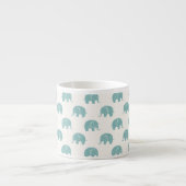 Blauwgroen Cute Elephant Patroon Espresso Kop (Voorkant)